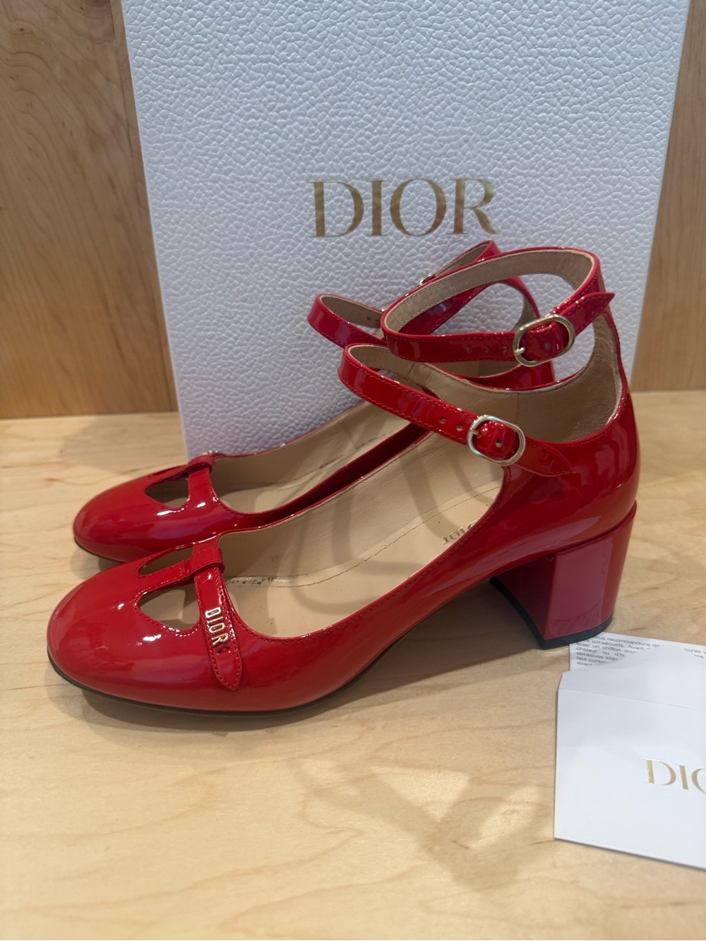 Dior Red Patent Mary Jane Double-Strap Heels with box - Picture 3 of 13